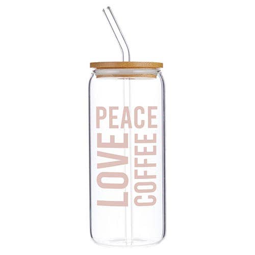Glass Cold Brew Tumbler - Peace Love Coffee