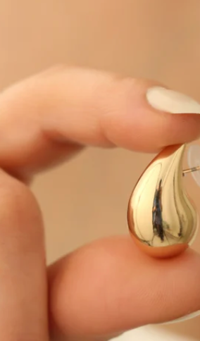 Tear Drop Puffy - stainless steel Earrings: Mega