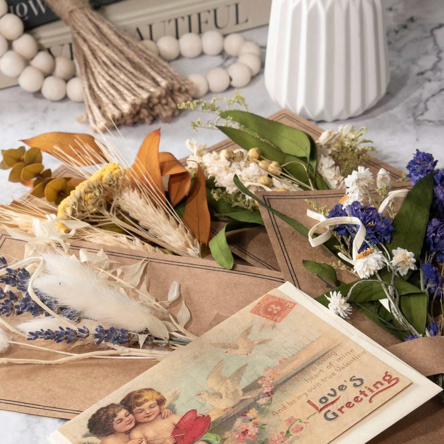 Eucalyptus & Pink Larkspur Mini Bouquet #57