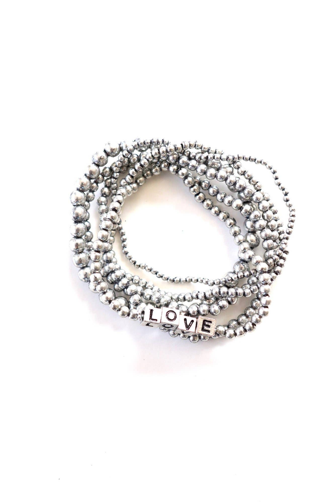 Beaded Love Bracelet Multilayer Stretch