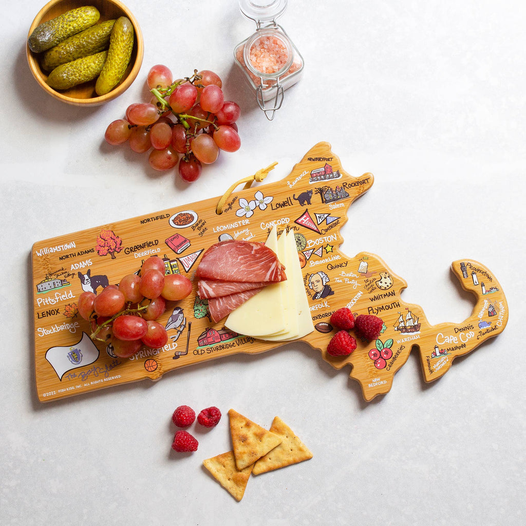 Massachusetts Cutting Board with Artwork by Fish Kiss™