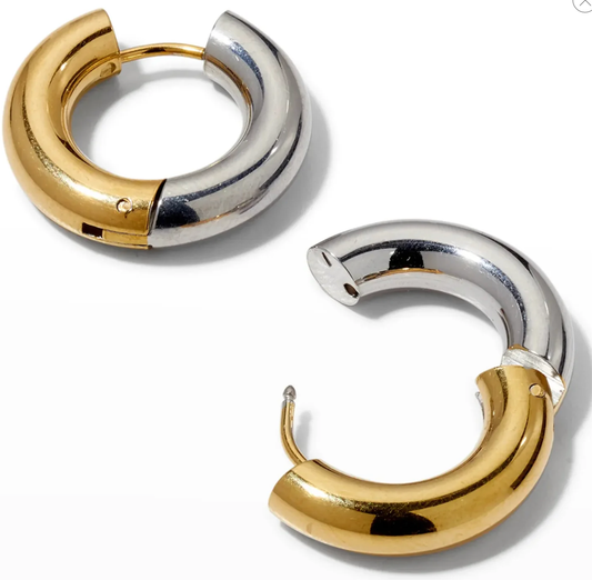 Undecided- Two Tone Earring- Hinge French Cleat Closure: Medium