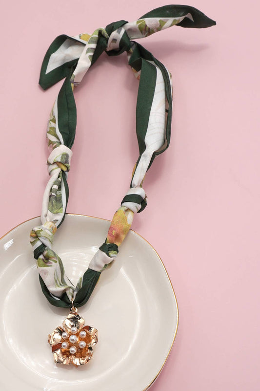 Handmade  Scarf  Charm Necklace