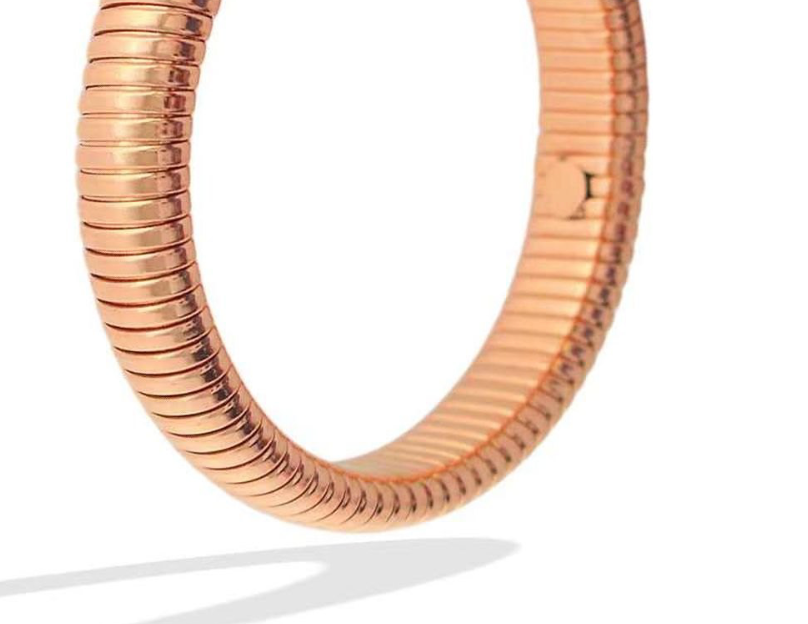 Omega Stretch Bangle Bracelets- Coil Stainless Steel Stretch: Yellow Gold / 8mm