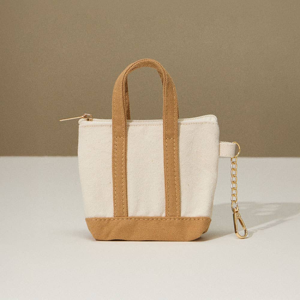 Mini Canvas Pouch Bag / Bag Charm: MUSTARD