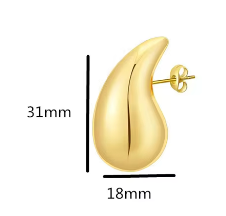 Tear Drop Puffy - stainless steel Earrings: Mega