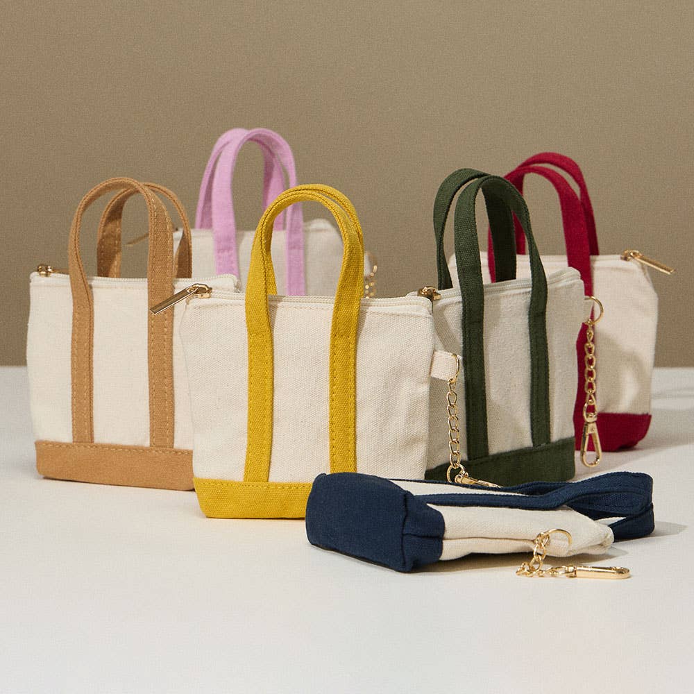 Mini Canvas Pouch Bag / Bag Charm: MUSTARD