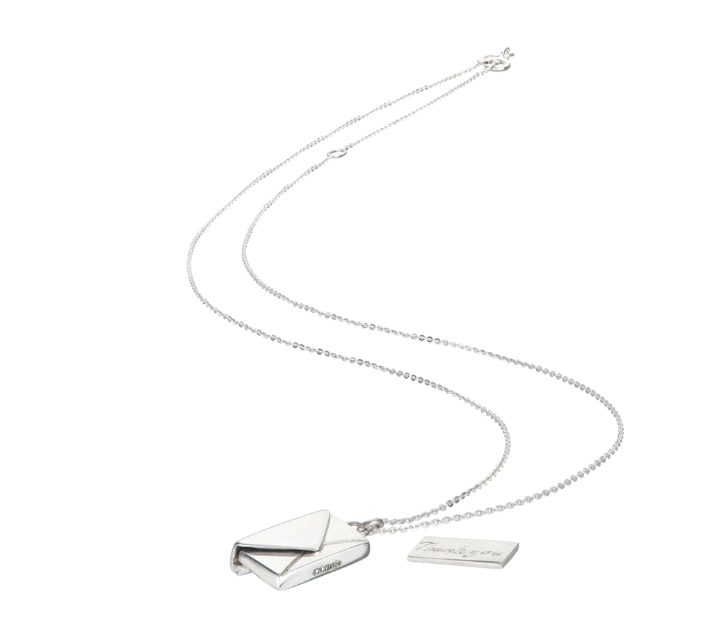 Love Letter 14K Gold Steel  Envelope and Letter necklace: Yellow Gold