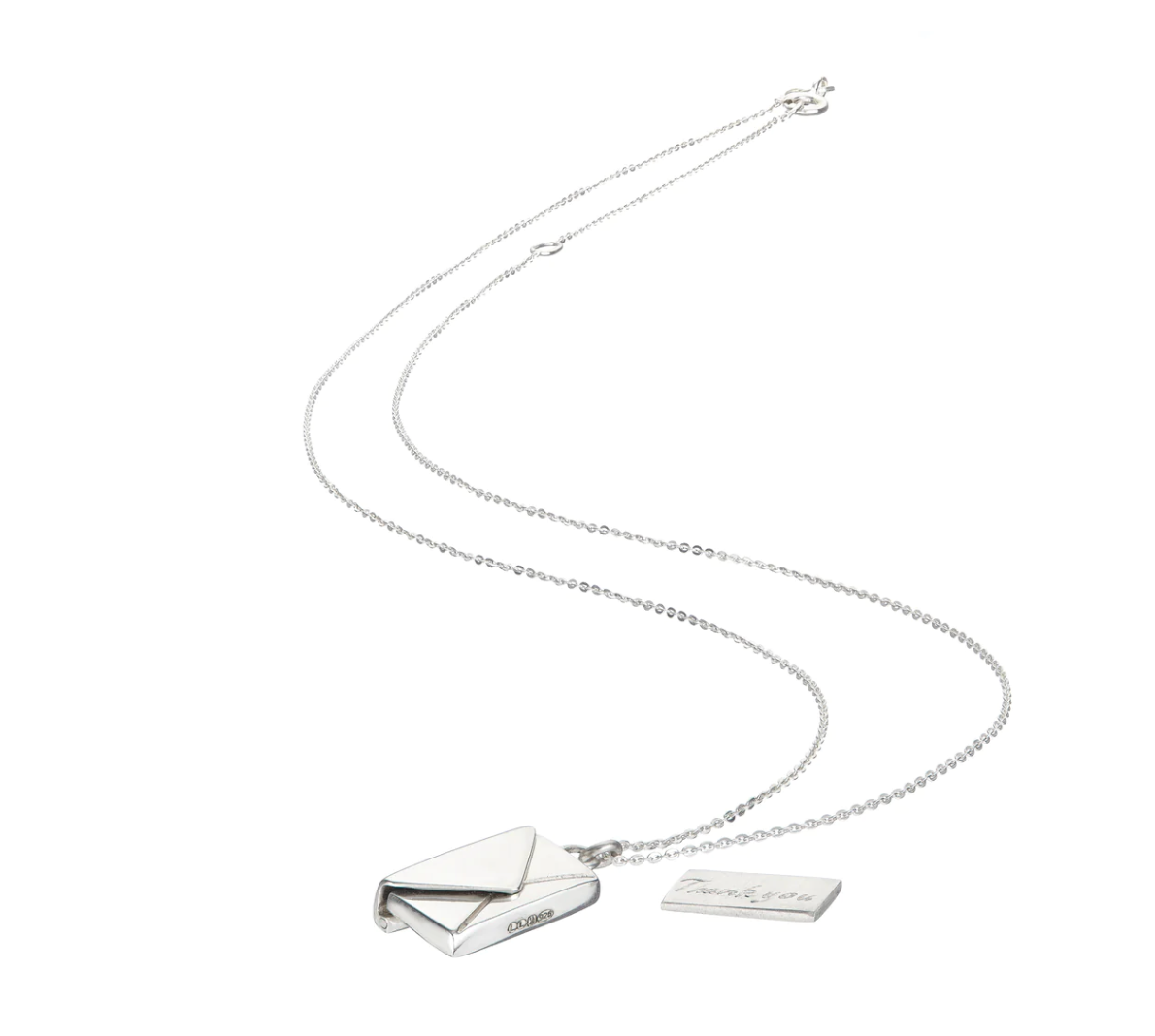 Love Letter 14K Gold Steel  Envelope and Letter necklace: Yellow Gold