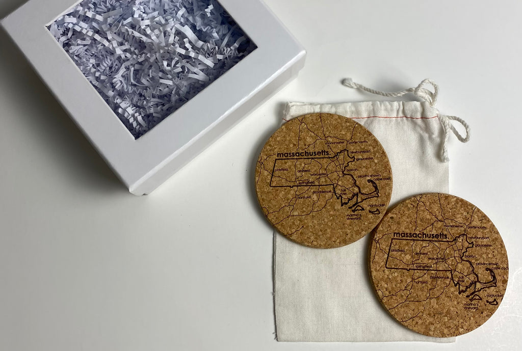 Massachusetts Cork Coaster - Set of 2