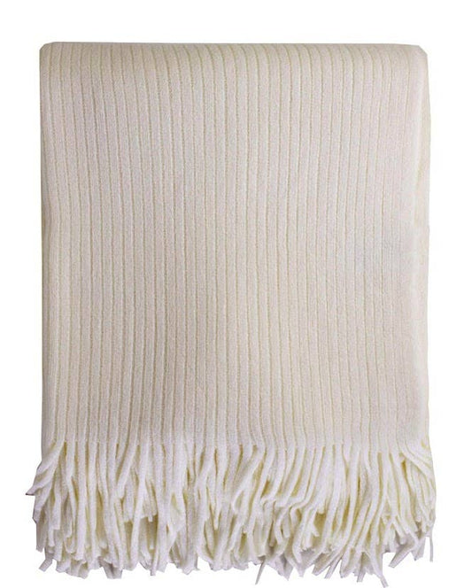 Faux Cashmere Soft 50"x60" Throw Blanket - Ivory