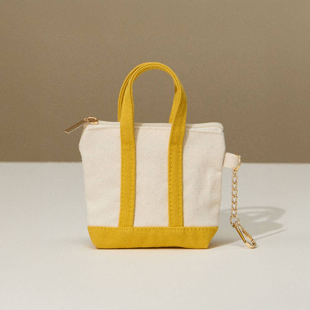 Mini Canvas Pouch Bag / Bag Charm: MUSTARD