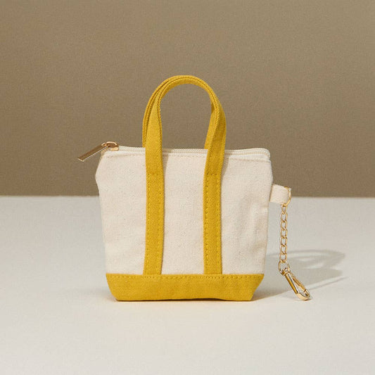Mini Canvas Pouch Bag / Bag Charm: MUSTARD
