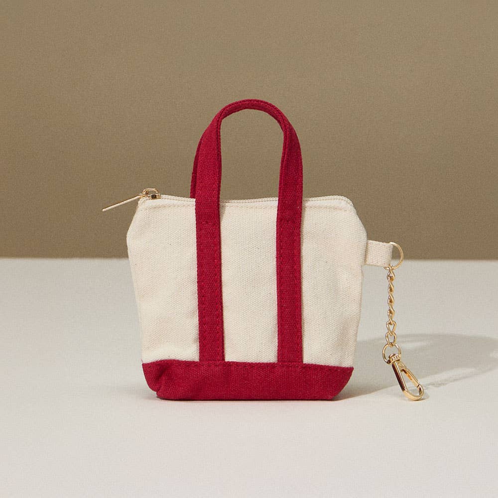 Mini Canvas Pouch Bag / Bag Charm: MUSTARD