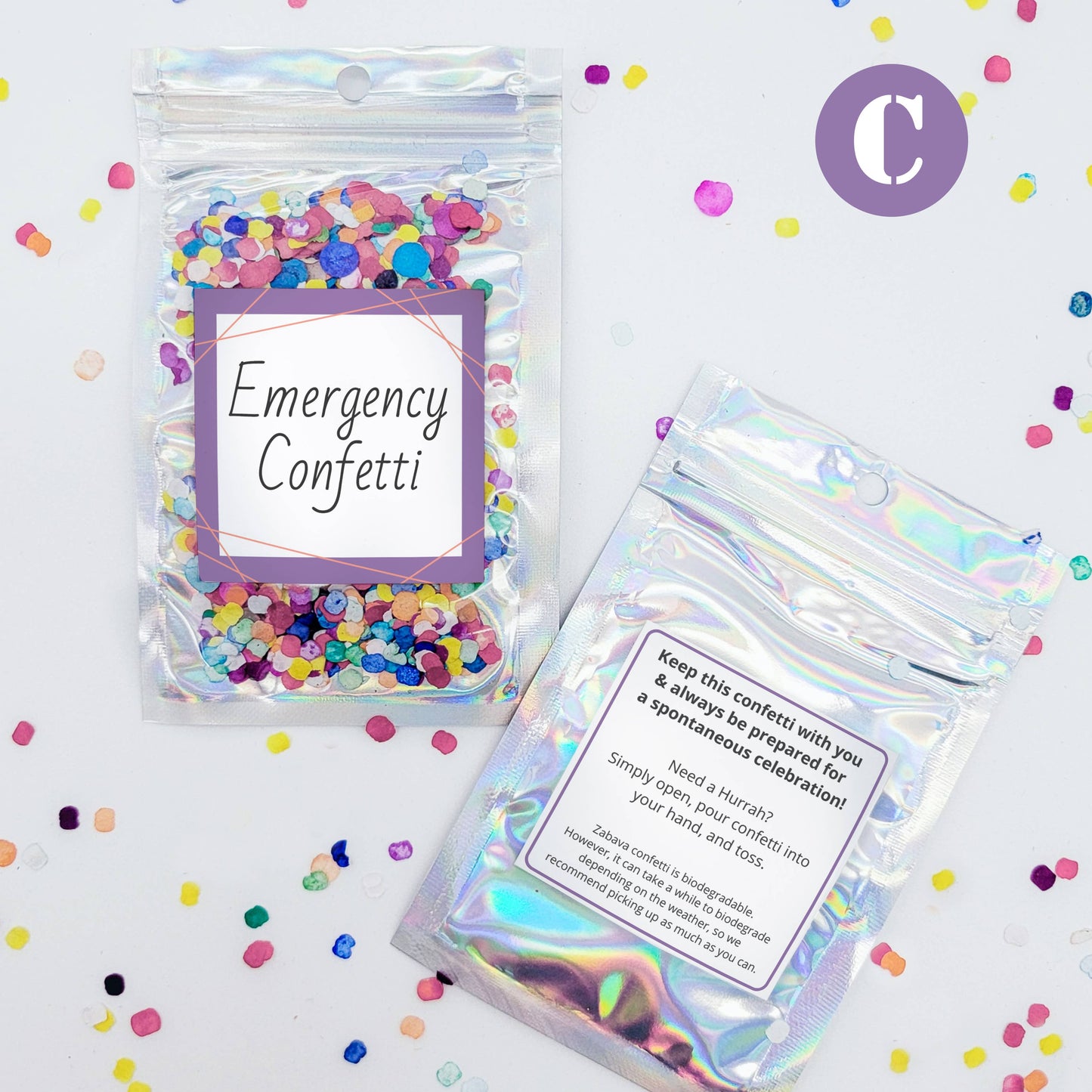 "Emergency Confetti" Individual Confetti Packets